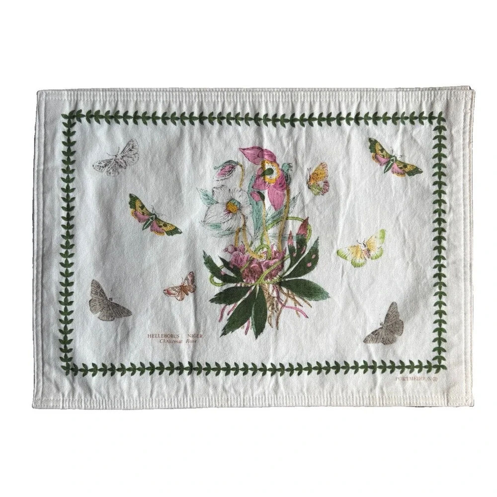 Portmeirion Botanic Garden Helleborus Niger Christmas Rose Placemats Set 4 12x18
